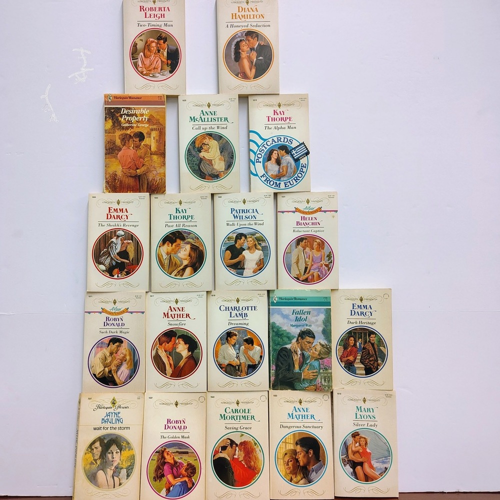 Vintage Harlequin Presents Romance Paperback Book Lot of 19 80s 90s Emma Darcy